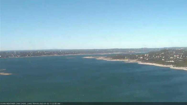 Lake Travis webcam, January 2, 2022 11:25 AM CT