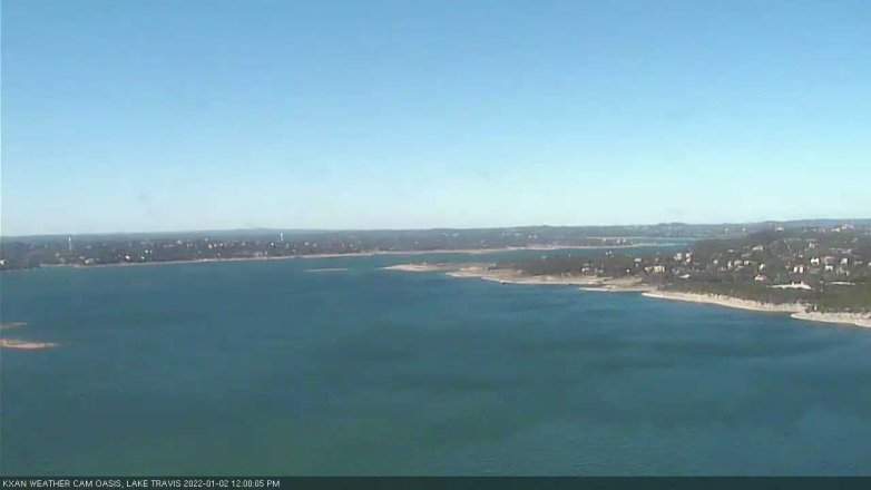Lake Travis webcam, January 2, 2022 12:00 PM CT