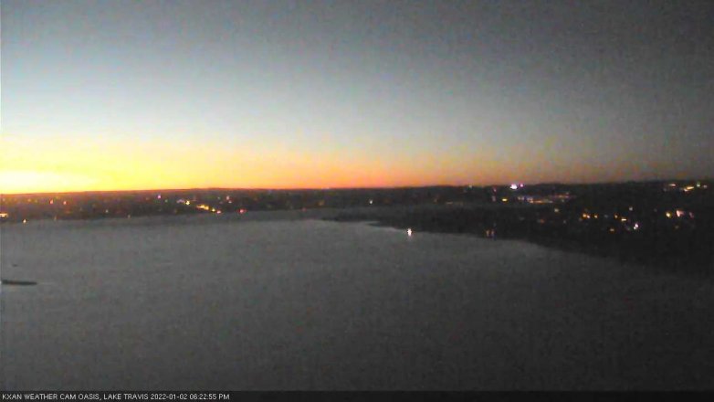 Lake Travis webcam, January 2, 2022 6:25 PM CT