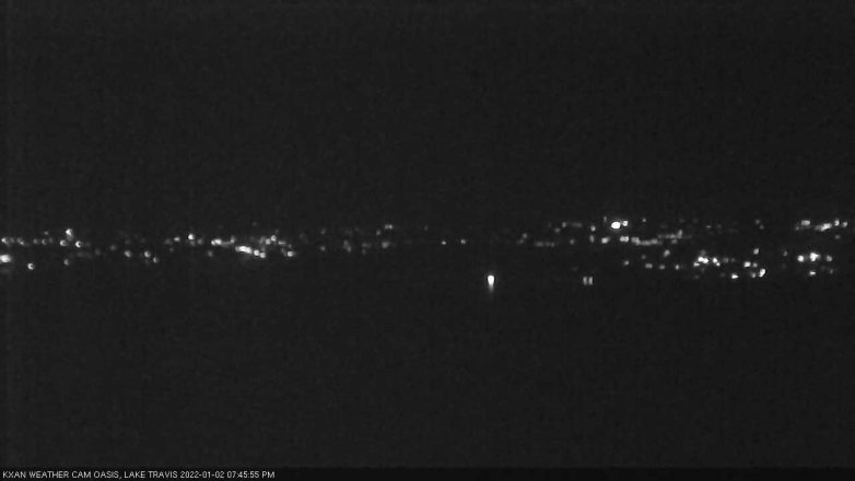 Lake Travis webcam, January 2, 2022 7:45 PM CT