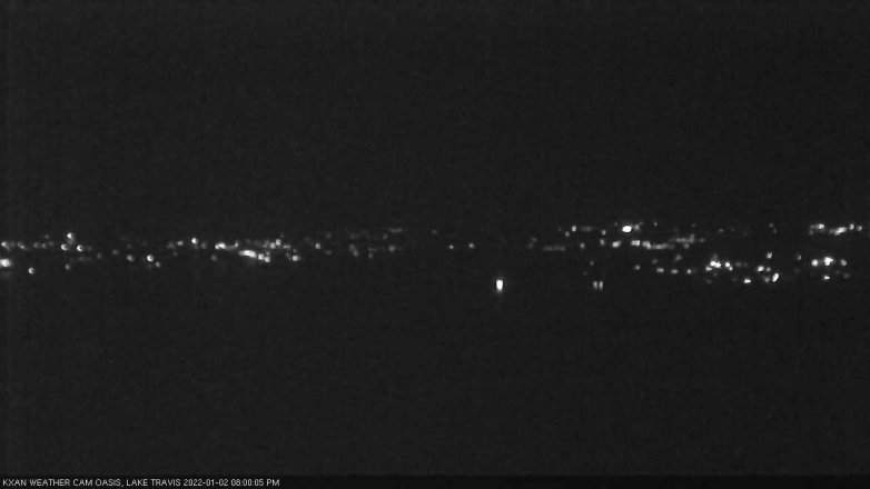Lake Travis webcam, January 2, 2022 8:00 PM CT