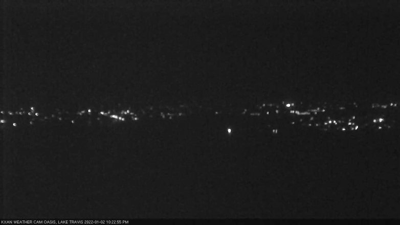 Lake Travis webcam, January 2, 2022 10:25 PM CT