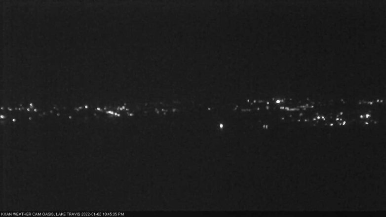 Lake Travis webcam, January 2, 2022 10:45 PM CT