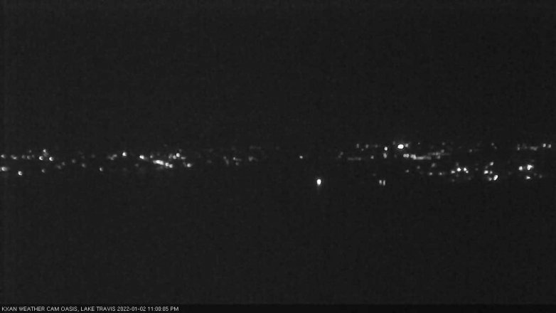 Lake Travis webcam, January 2, 2022 11:00 PM CT