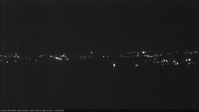 Lake Travis webcam, January 2, 2022 11:25 PM CT