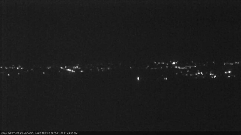 Lake Travis webcam, January 2, 2022 11:45 PM CT