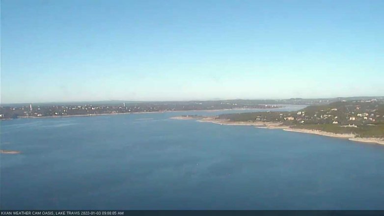 Lake Travis webcam, January 3, 2022 9:00 AM CT