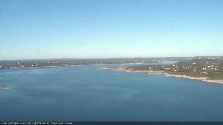 Lake Travis webcam, January 3, 2022 9:25 AM CT