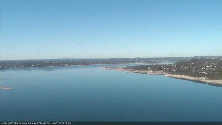 Lake Travis webcam, January 3, 2022 12:00 PM CT