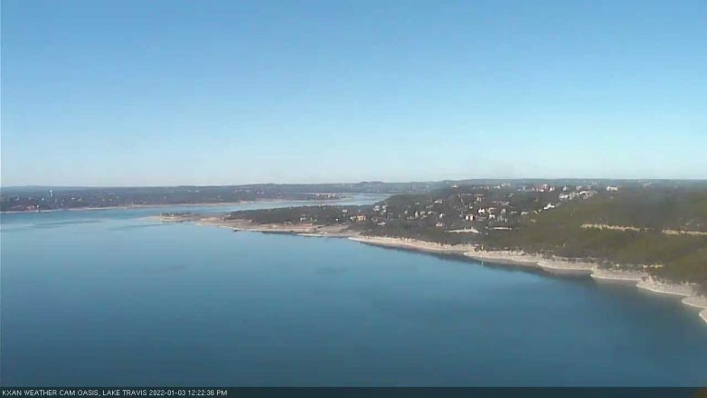 Lake Travis webcam, January 3, 2022 12:25 PM CT