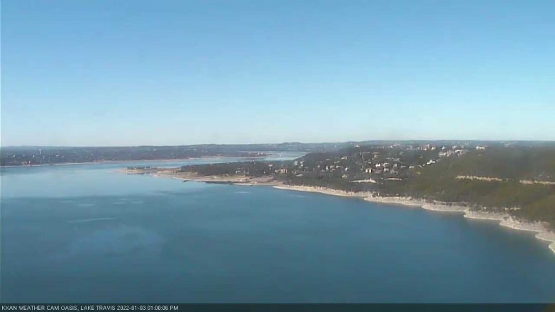 Lake Travis webcam, January 3, 2022 1:00 PM CT