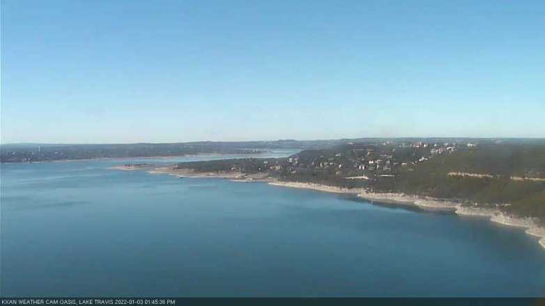 Lake Travis webcam, January 3, 2022 1:45 PM CT