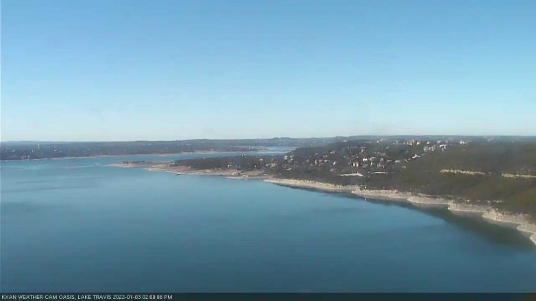 Lake Travis webcam, January 3, 2022 2:00 PM CT