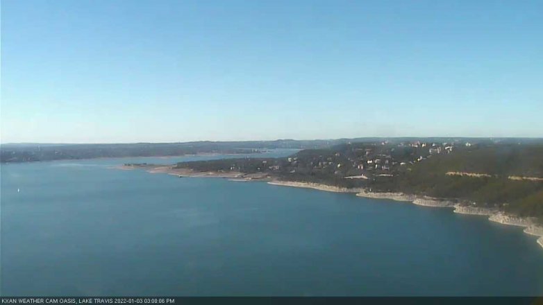 Lake Travis webcam, January 3, 2022 3:00 PM CT