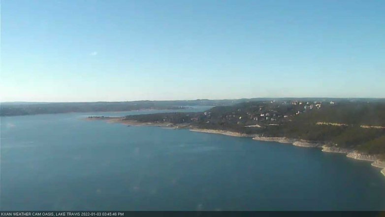 Lake Travis webcam, January 3, 2022 3:45 PM CT