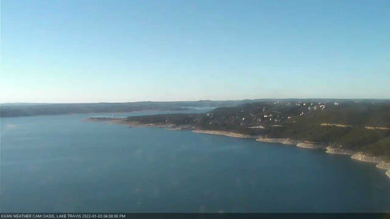 Lake Travis webcam, January 3, 2022 4:00 PM CT
