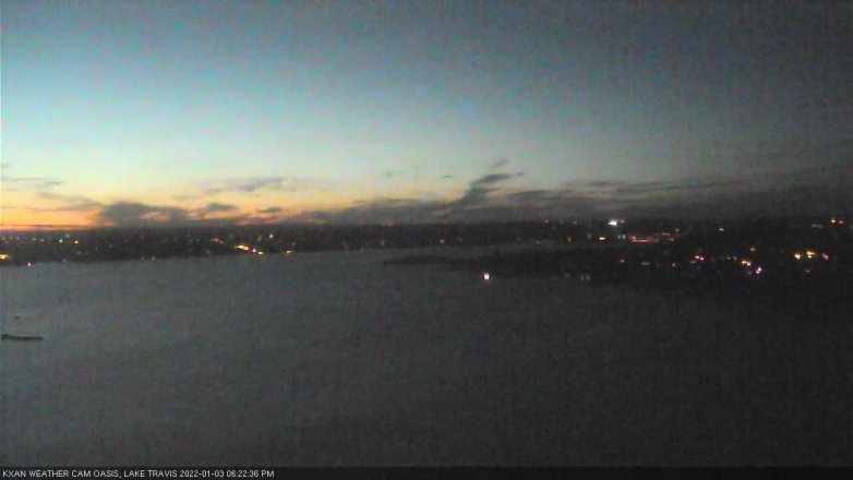 Lake Travis webcam, January 3, 2022 6:25 PM CT