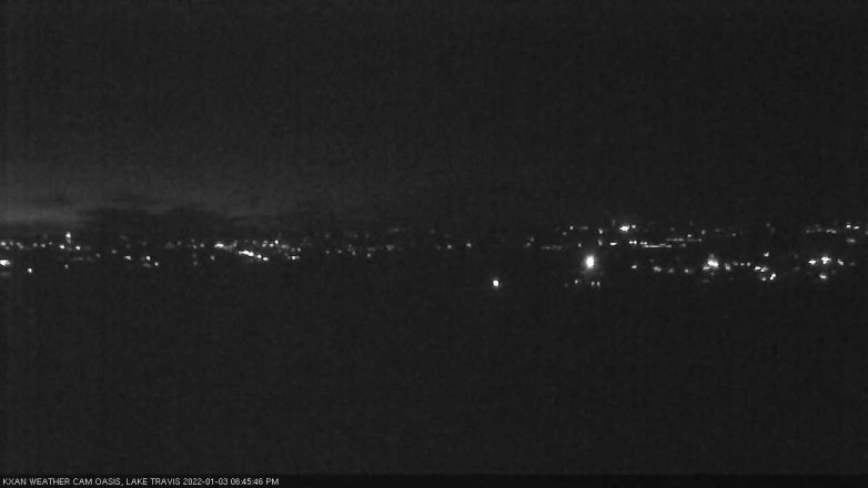 Lake Travis webcam, January 3, 2022 6:45 PM CT