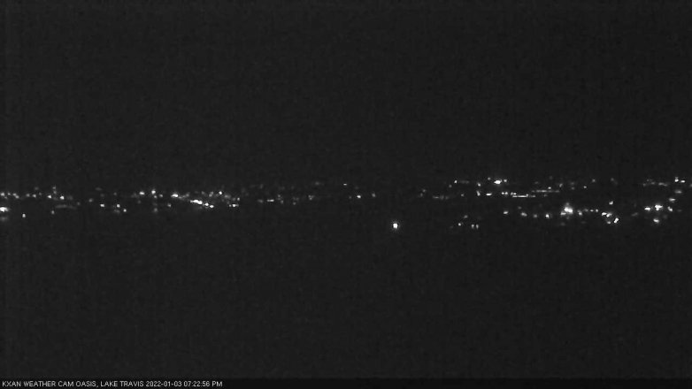 Lake Travis webcam, January 3, 2022 7:25 PM CT