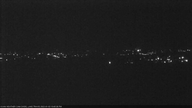 Lake Travis webcam, January 3, 2022 10:45 PM CT