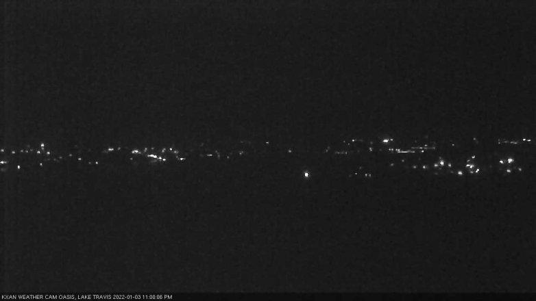 Lake Travis webcam, January 3, 2022 11:00 PM CT
