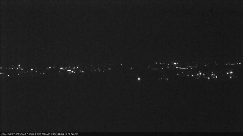 Lake Travis webcam, January 3, 2022 11:25 PM CT