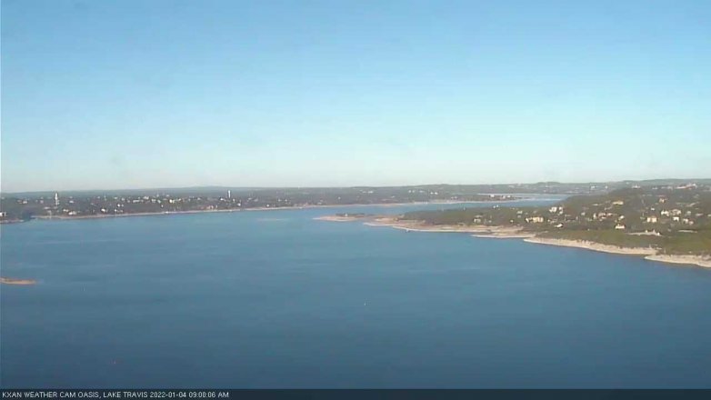 Lake Travis webcam, January 4, 2022 9:00 AM CT