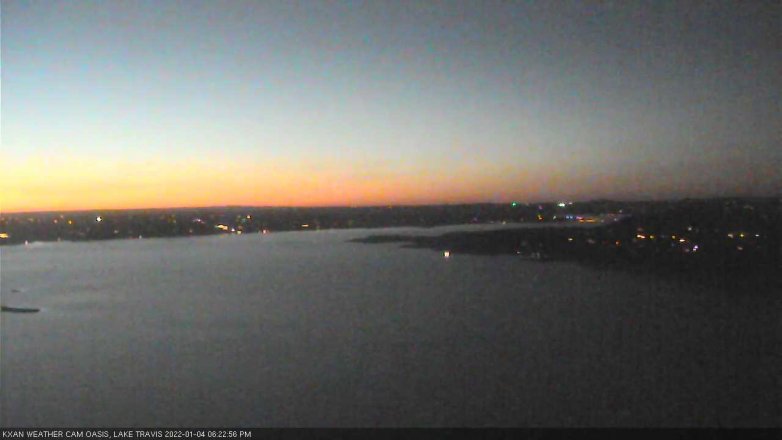 Lake Travis webcam, January 4, 2022 6:25 PM CT