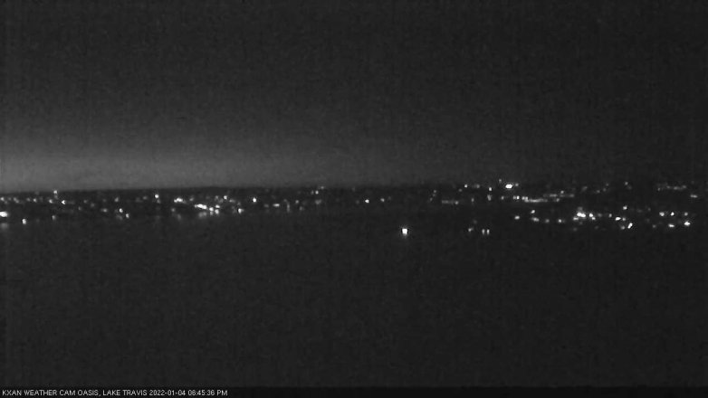 Lake Travis webcam, January 4, 2022 6:45 PM CT