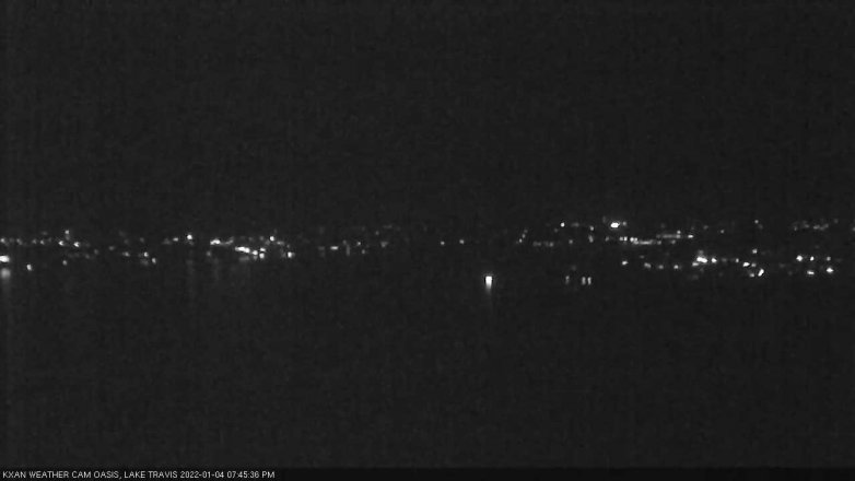 Lake Travis webcam, January 4, 2022 7:45 PM CT