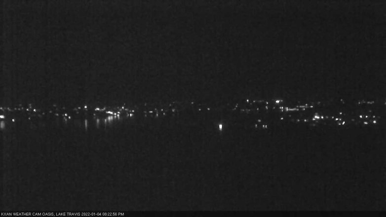 Lake Travis webcam, January 4, 2022 8:25 PM CT