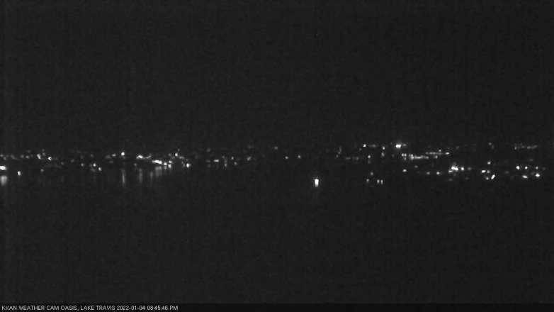 Lake Travis webcam, January 4, 2022 8:45 PM CT