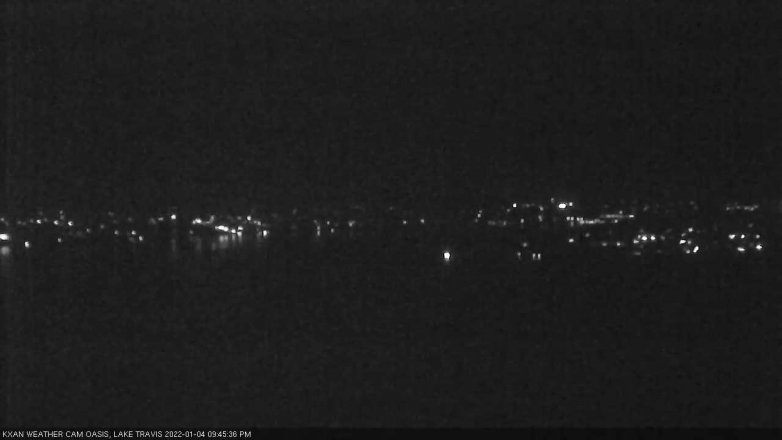 Lake Travis webcam, January 4, 2022 9:45 PM CT