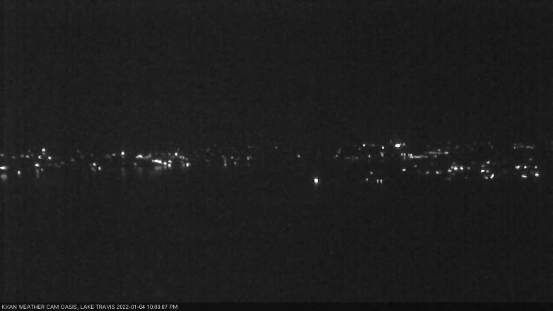 Lake Travis webcam, January 4, 2022 10:00 PM CT