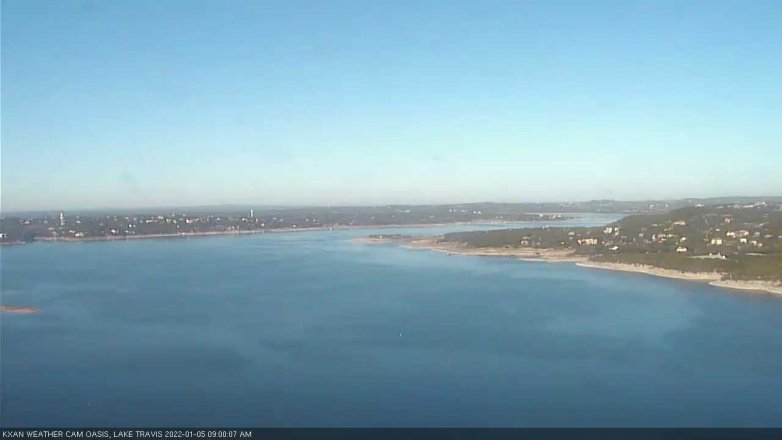 Lake Travis webcam, January 5, 2022 9:00 AM CT