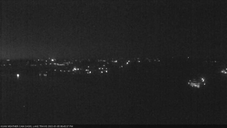 Lake Travis webcam, January 5, 2022 6:45 PM CT