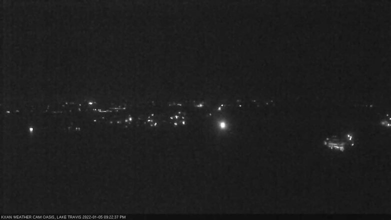 Lake Travis webcam, January 5, 2022 9:25 PM CT