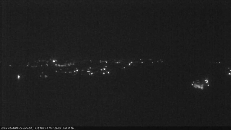 Lake Travis webcam, January 5, 2022 10:00 PM CT