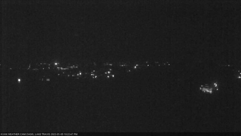 Lake Travis webcam, January 5, 2022 10:25 PM CT