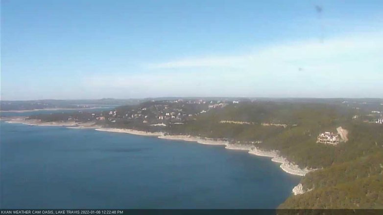 Lake Travis webcam, January 6, 2022 12:25 PM CT
