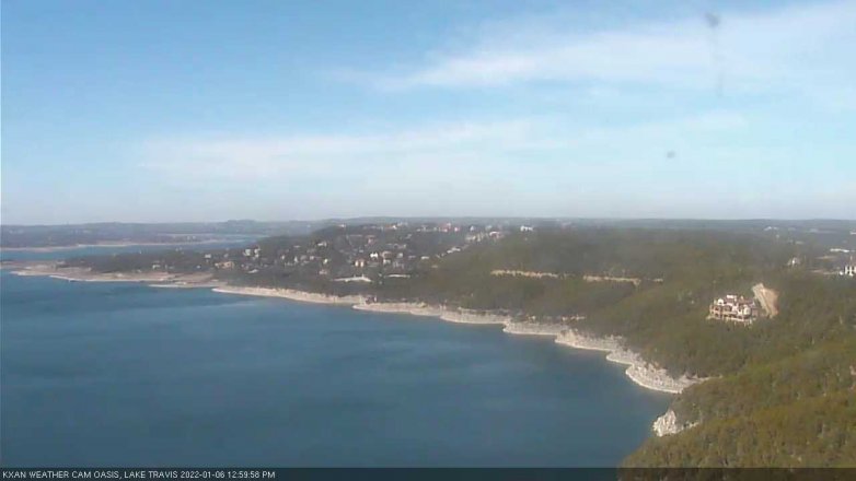 Lake Travis webcam, January 6, 2022 1:00 PM CT