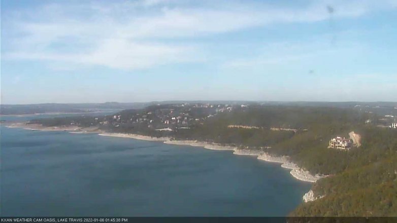 Lake Travis webcam, January 6, 2022 1:45 PM CT
