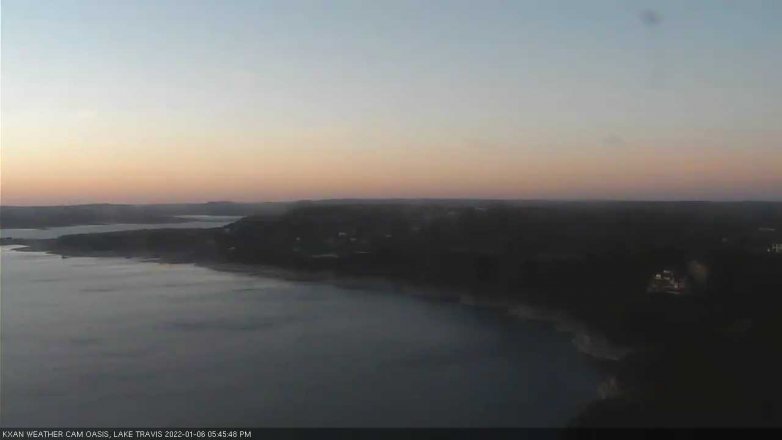 Lake Travis webcam, January 6, 2022 5:45 PM CT