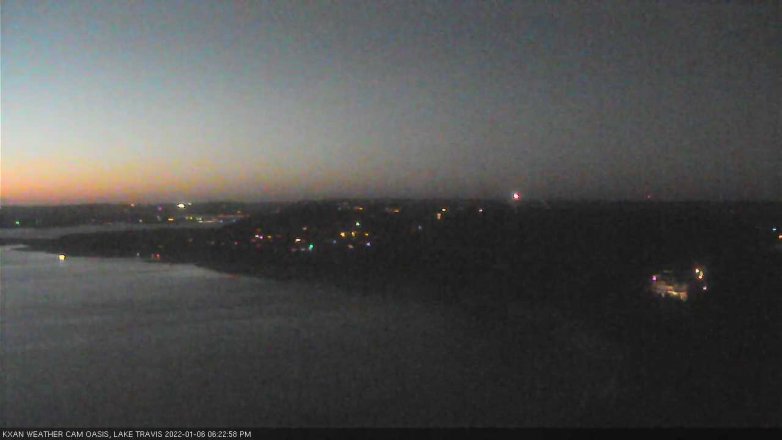 Lake Travis webcam, January 6, 2022 6:25 PM CT