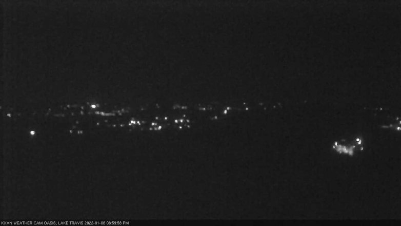 Lake Travis webcam, January 6, 2022 9:00 PM CT
