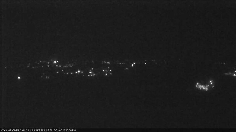 Lake Travis webcam, January 6, 2022 10:45 PM CT