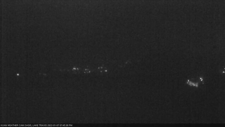 Lake Travis webcam, January 7, 2022 7:45 PM CT