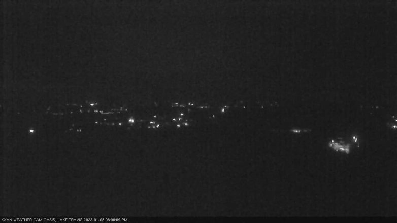 Lake Travis webcam, January 8, 2022 8:00 PM CT
