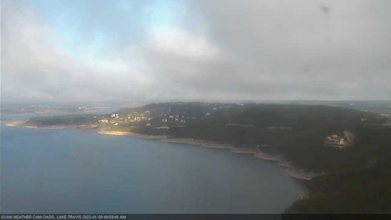 Lake Travis webcam, January 9, 2022 9:00 AM CT