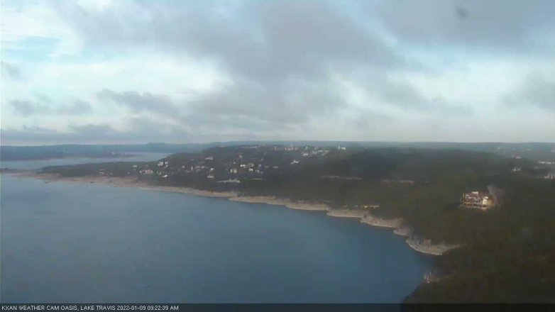 Lake Travis webcam, January 9, 2022 9:25 AM CT